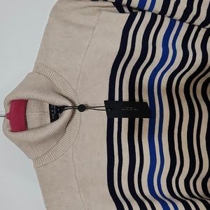 Oatmeal multi Ann striped tneck